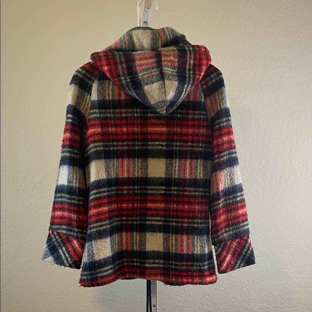Cozy Plaid Teddy‎ Jacket in Red and Black - Picture 2 of 6